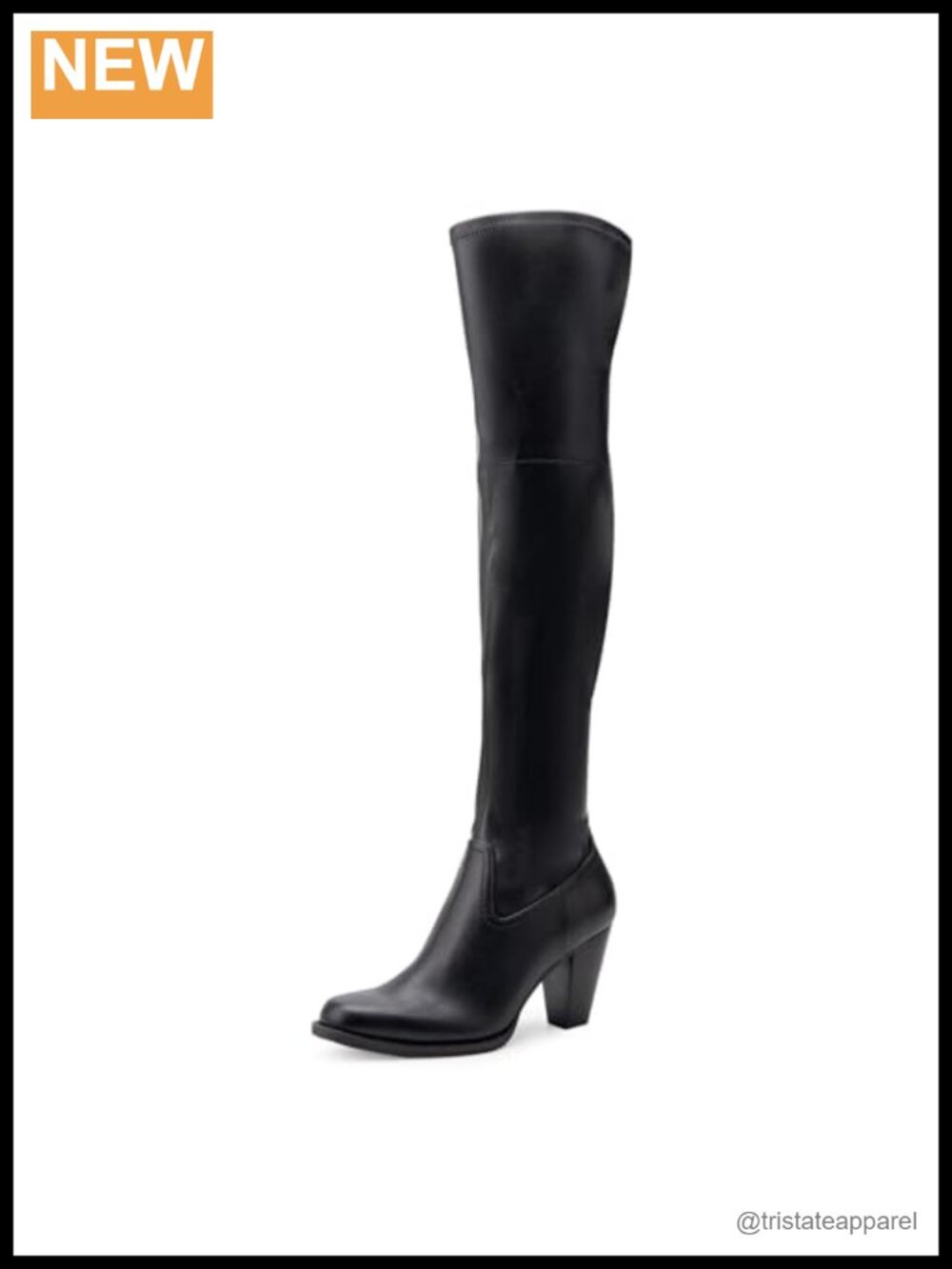 Women's Faux Leather Over-the-Knee Block Heel Boots